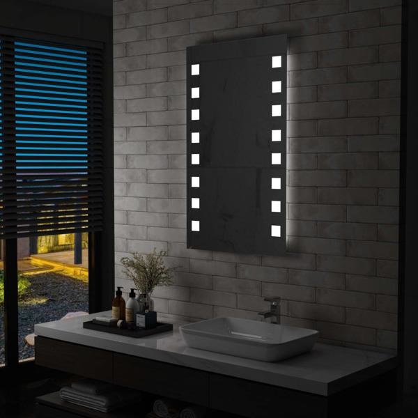 vidaXL Badrumsspegel LED 60x100 cm Silver