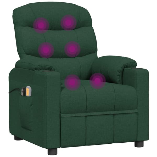 vidaXL Massagefåtölj mörkgrön tyg Grön