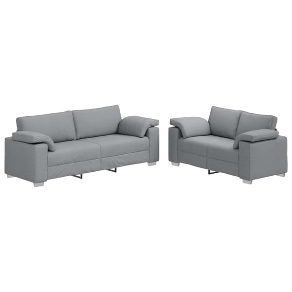 vidaXL Soffa 2 pcs Ljusgrå 219 x 80 x 82 cm tyg Grå
