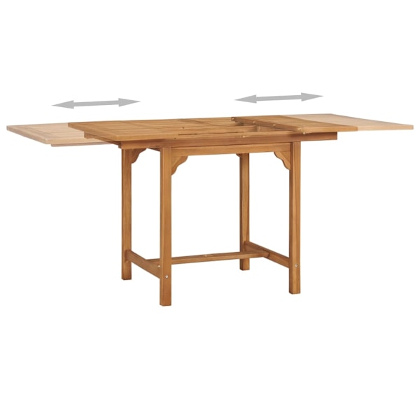 vidaXL Trädgårdsbord utdragbart (110-160)x80x75cm massiv teak Brun