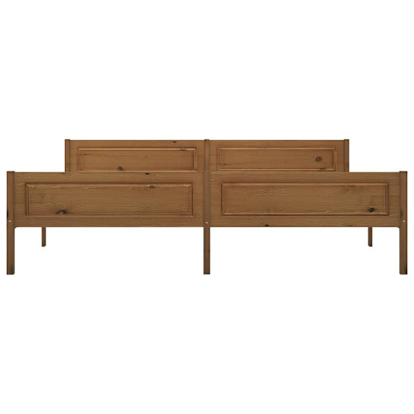 vidaXL Sängram massiv furu honungsbrun 200x200 cm Brun