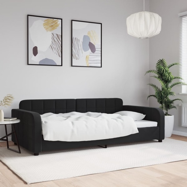 vidaXL Dagbädd svart 100x200 cm sammet Svart