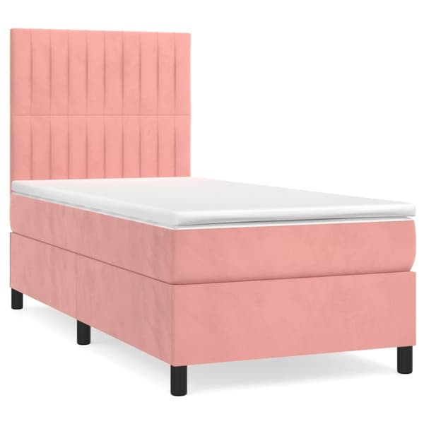 vidaXL Ramsäng med madrass rosa 80x200 cm sammet Rosa