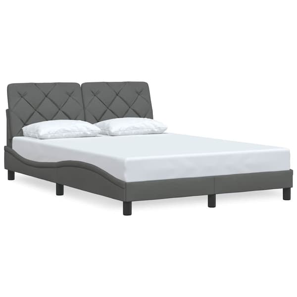 vidaXL Sängram utan madrass mörkgrå 140x200 cm tyg Grå