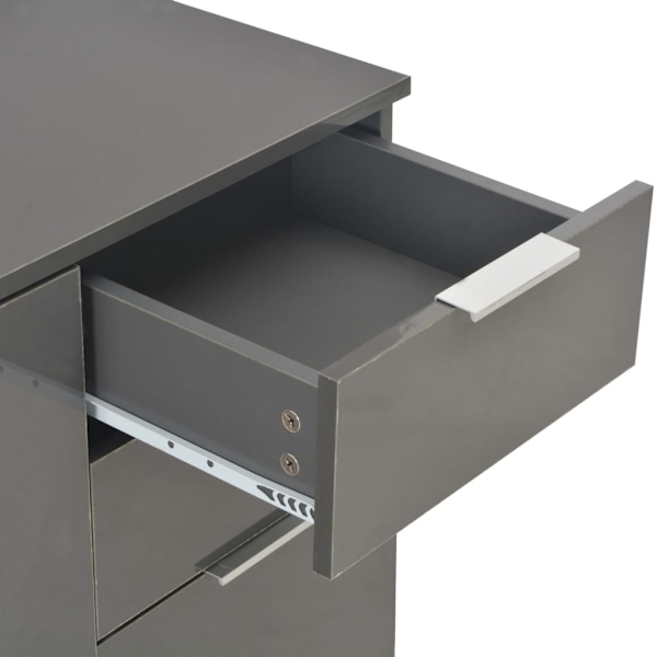 vidaXL Skänk grå högglans 107x35x80,5 cm grå