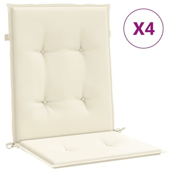 vidaXL Trädgårdsstolsdynor 4 st Gräddvit 100 x 50 x 3 cm Creme