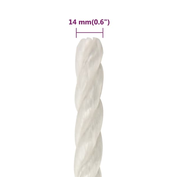 vidaXL Rep vit 14 mm 250 m polypropylen Vit