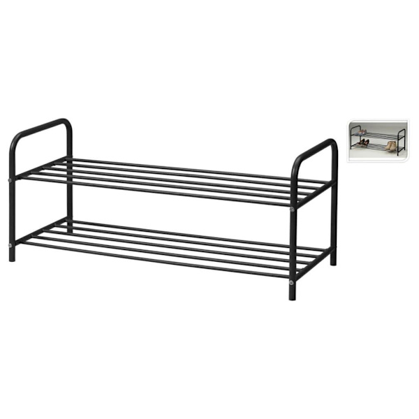 Storage solutions Skoställ med 2 nivåer 91x35x38,5 cm Svart