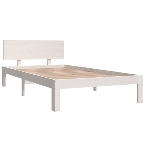vidaXL Sängram vit massiv furu 100x200 cm Vit
