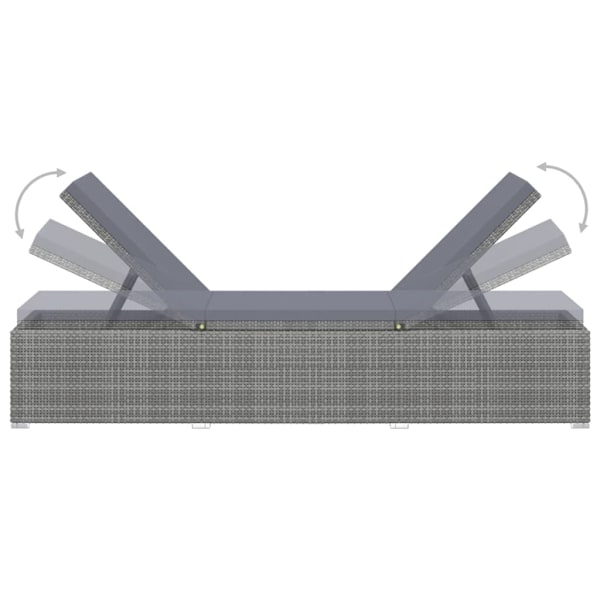 vidaXL Solsängar och sidobord 3 delar konstrotting grå grå