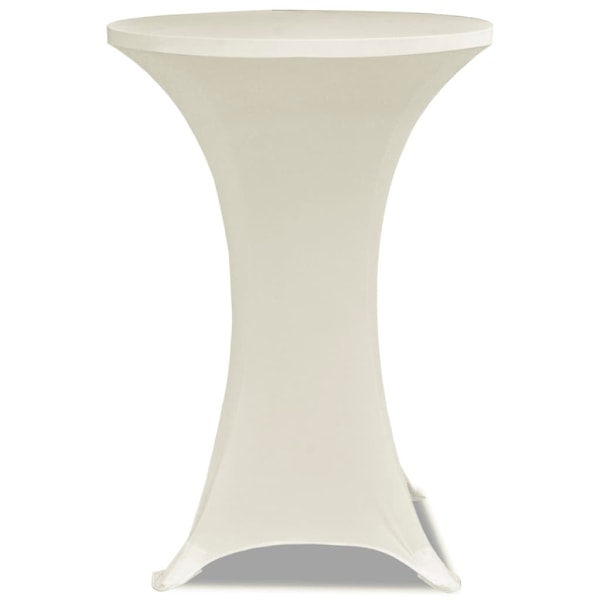 vidaXL Överdrag till ståbord 2 st Ø 60 cm stretch gräddvit Creme