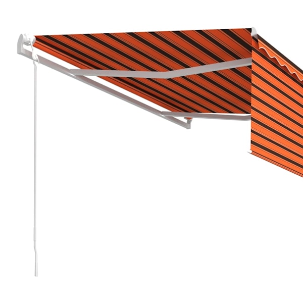 vidaXL Automatisk infällbar markis med rullgardin 4,5x3m orange/brun Orange