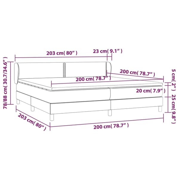 vidaXL Ramsäng med madrass mörkgrön 200x200 cm sammet Grön