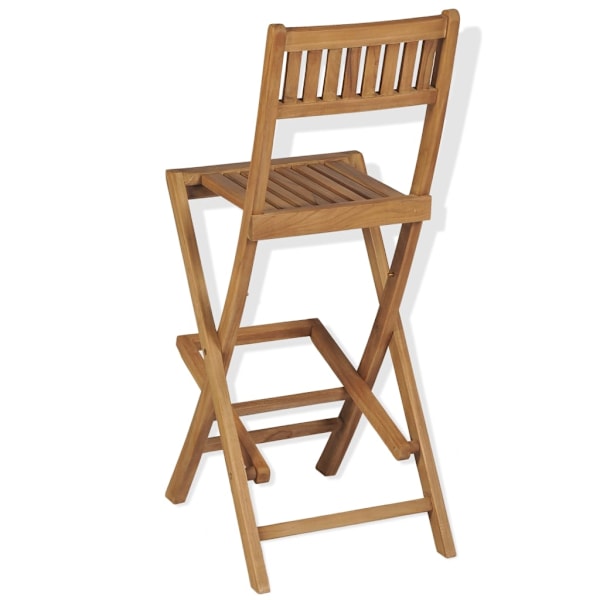 vidaXL Hopfällbara barstolar 2 st massiv teak Brun