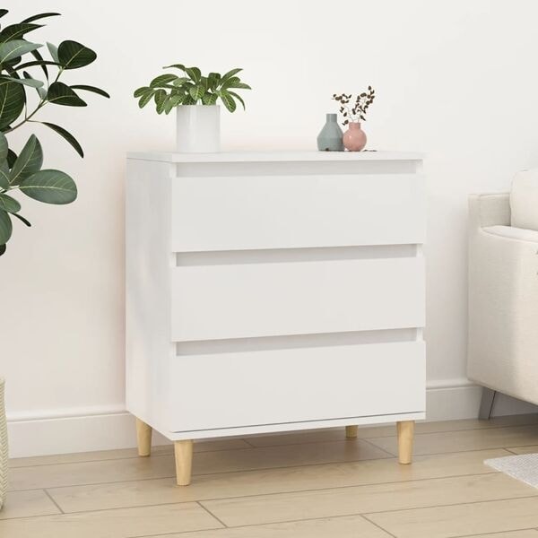 vidaXL Byrå vit 60x35x70 cm konstruerat trä Vit