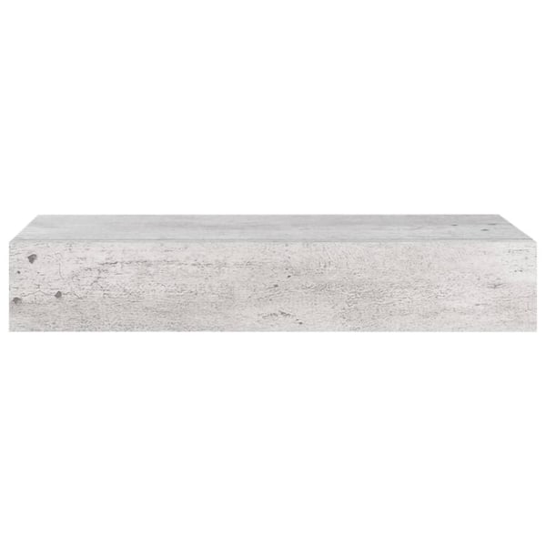 vidaXL Väggmonterad låda betonggrå 60x23,5x10 cm MDF grå