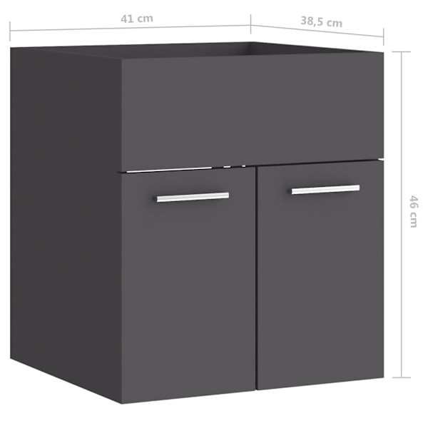 vidaXL Tvättställsskåp grå 41x38,5x46 cm konstruerat trä grå