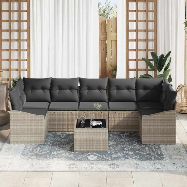 vidaXL Soffset med kudde Ljusgrå 55 x 55 x 37 cm konstrotting Ljusgrå