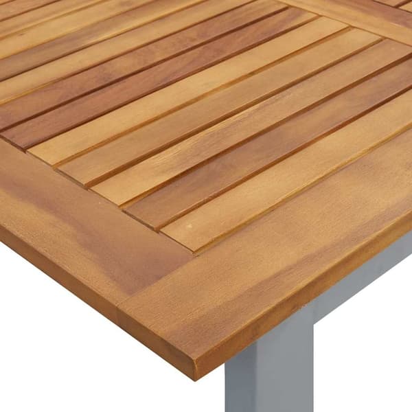 vidaXL Trädgårdsmöbelset 7 pcs Grå Massivt Akaciaträ Grå