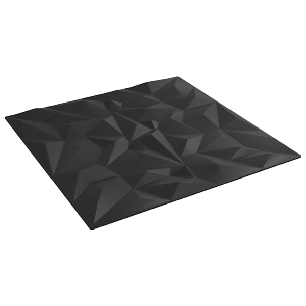 vidaXL Väggpaneler 48 st svart 50x50 cm XPS 12 m² ametist Svart
