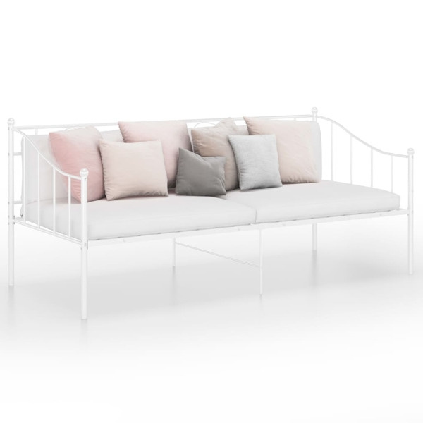 vidaXL Sängram bäddsoffa vit metall 90x200 cm Vit