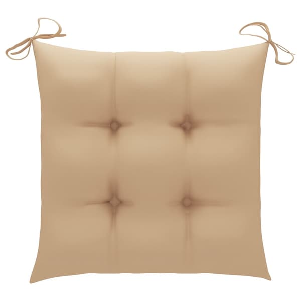 vidaXL Hopfällbara stolar med beige dynor 6 st massivt teakträ Beige