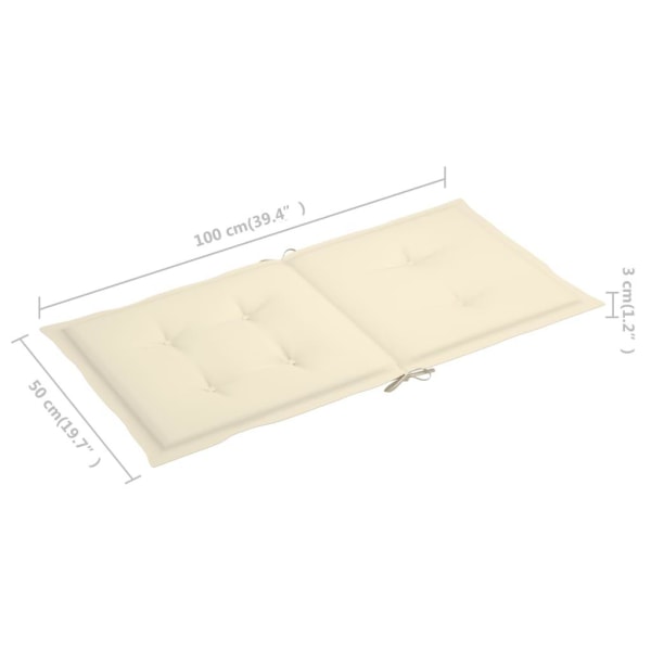 vidaXL Stolsdynor 4 st gräddvit 100x50x3 cm oxfordtyg Creme