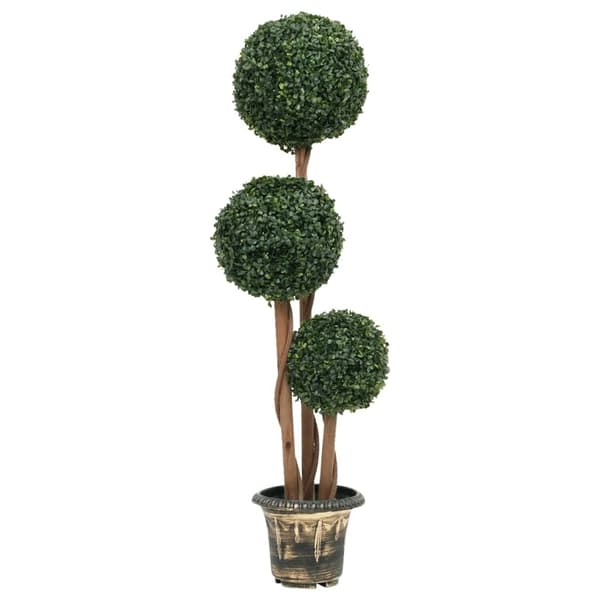 vidaXL Konstväxt buxbom bollformad med kruka 119 cm grön Grön