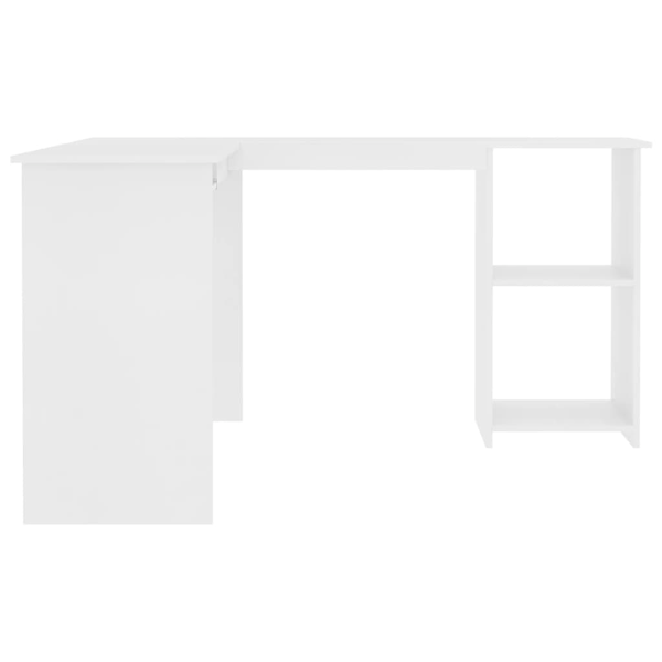 vidaXL Skrivbord L-format vit 120x140x75 cm konstruerat trä Vit