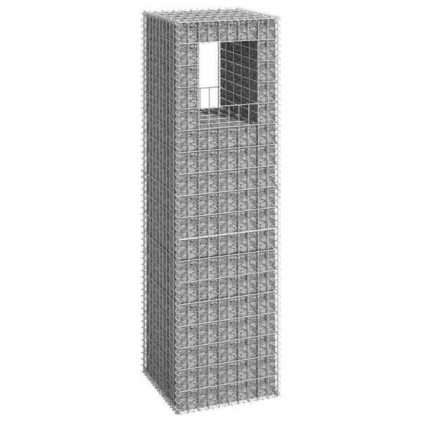 vidaXL Gabionkorg stolpform 50x50x180 cm järn Silver
