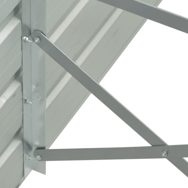 vidaXL Odlingslåda upphöjd galvaniserat stål 400x80x45 cm grå grå