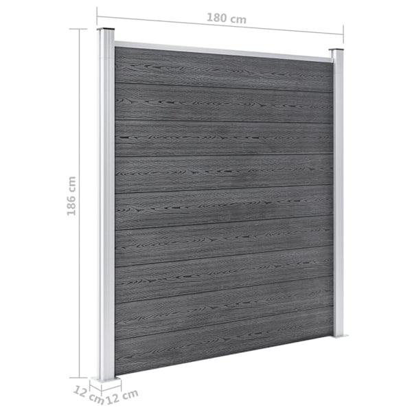 vidaXL Staketpanel WPC 1218x186 cm grå grå