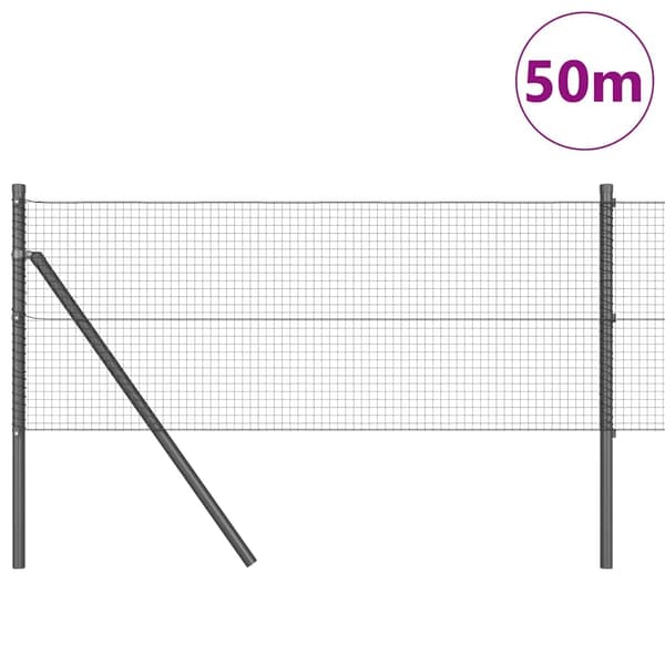 vidaXL Markfixerat Svetsat Stängsel 50 x 0,5 m (B x H) Grå