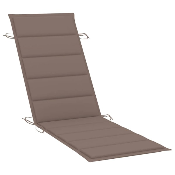 vidaXL Solsäng med dyna massivt akaciaträ Taupe