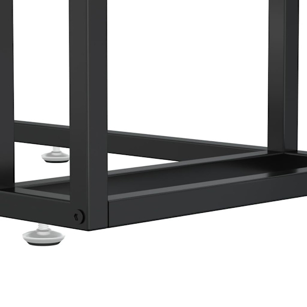 vidaXL Sidobord till datorbord svart 50x35x65 cm härdat glas Svart