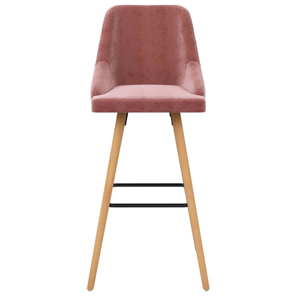 vidaXL Barstolar 2 st rosa sammet Rosa