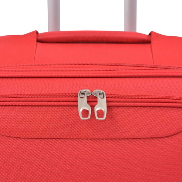 vidaXL Resväskor 3 st röd soft case Röd