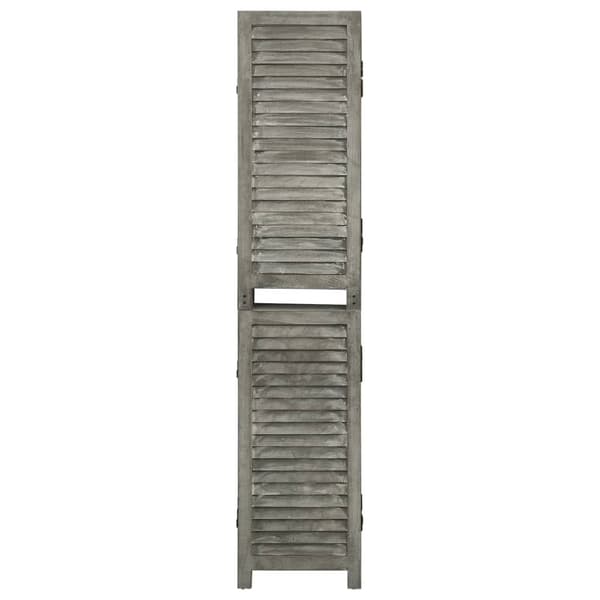vidaXL Rumsavdelare 6 paneler grå 214x166 cm massivt trä grå