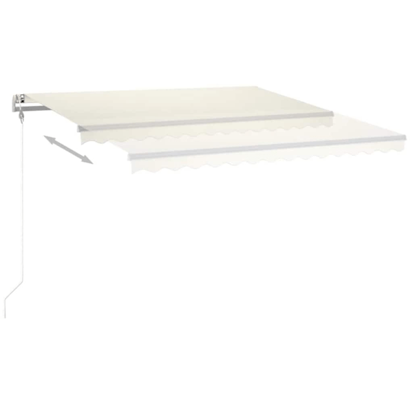 vidaXL Markis med LED manuellt infällbar 4x3 m gräddvit Creme