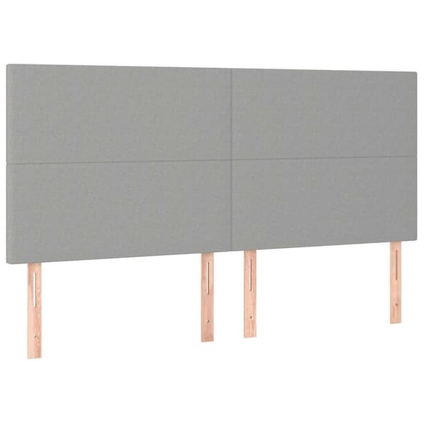 vidaXL Sänggavel ljusgrå 200x5x118/128 cm tyg Grå