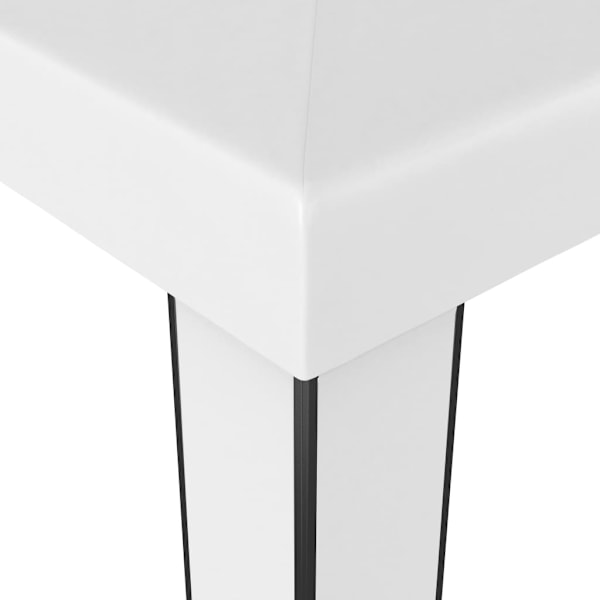 vidaXL Paviljong med dubbeltak och ljusslinga LED 3x3 m vit Vit