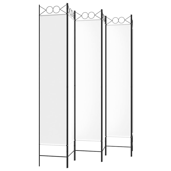 vidaXL Rumsavdelare 6 paneler vit 240x220 cm tyg Vit