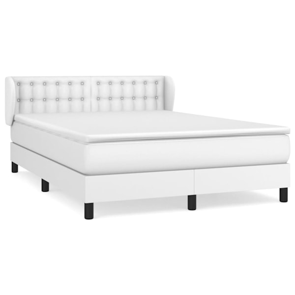vidaXL Ramsäng med madrass vit 140x190 cm konstläder Vit