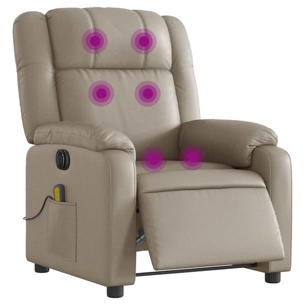 vidaXL Elektrisk massagefåtölj cappuccino konstläder Brun