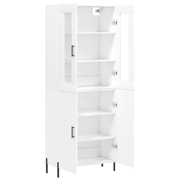 vidaXL Högskåp vit 69,5x34x180 cm konstruerat trä Vit
