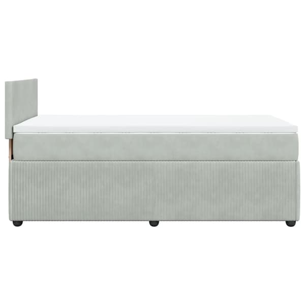 vidaXL Ramsäng med madrass ljusgrå 80x200 cm sammet Grå