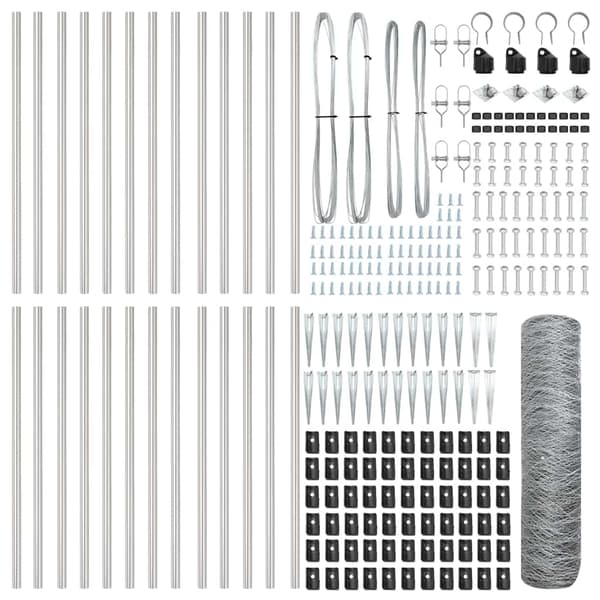 vidaXL Utomhus hexagonal stängsel med stolpe 50 x 0,5 m Silver Mesh Silver