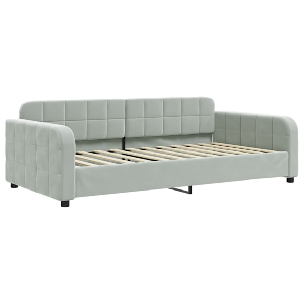 vidaXL Dagbädd utdragbar ljusgrå 100x200 cm sammet Grå