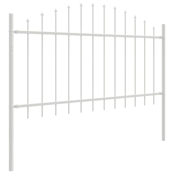vidaXL Trädgårdsstängsel 2 pcs Vit 170 x 140 cm Pulverlackerat stål Vit
