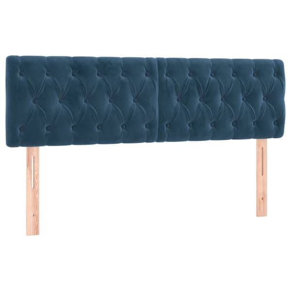 vidaXL Ramsäng med madrass mörkblå 140x190 cm sammet Blå